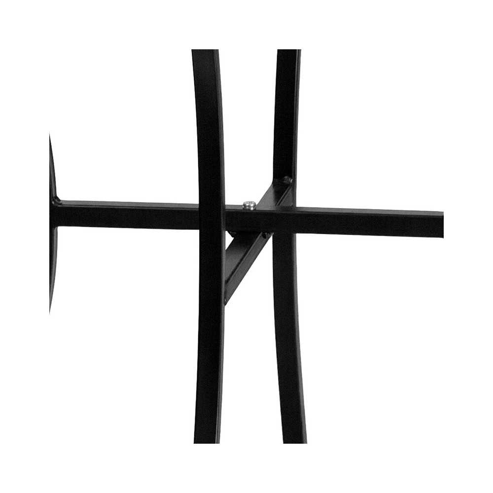 Commercial Grade 28" Square Black Indoor-Outdoor Steel Patio Table