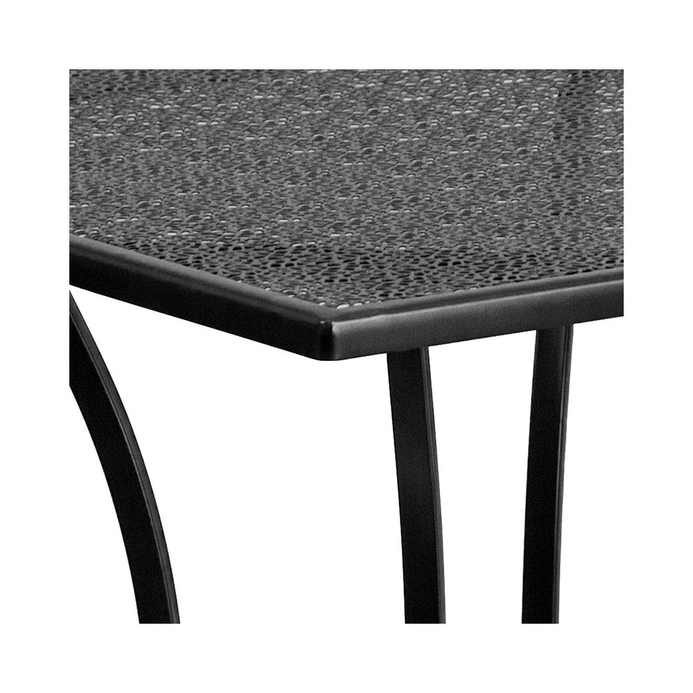 Commercial Grade 28" Square Black Indoor-Outdoor Steel Patio Table