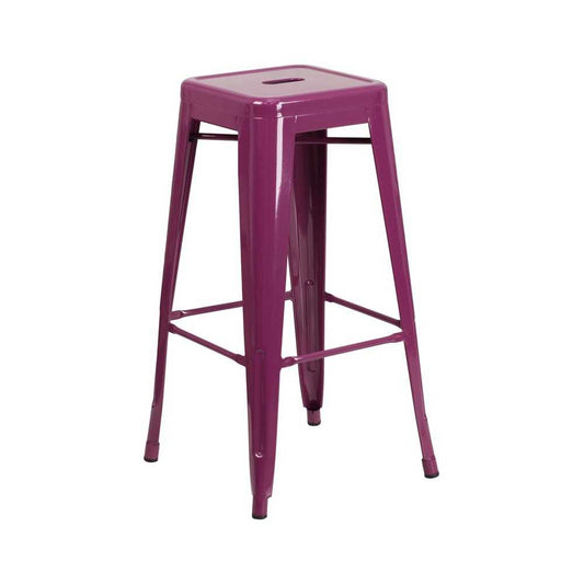 Commercial Grade 30" High Backless Purple Indoor-Outdoor Barstool