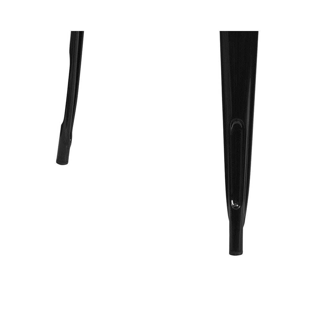 Commercial Grade 31.5" Square Black Metal Indoor-Outdoor Table