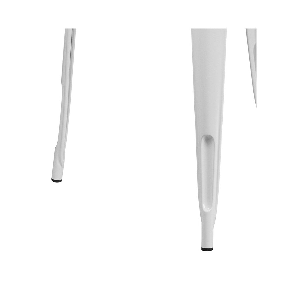Commercial Grade 31.5" Square White Metal Indoor-Outdoor Table