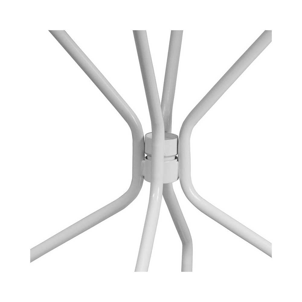 Commercial Grade 35.25" Round White Indoor-Outdoor Steel Patio Table