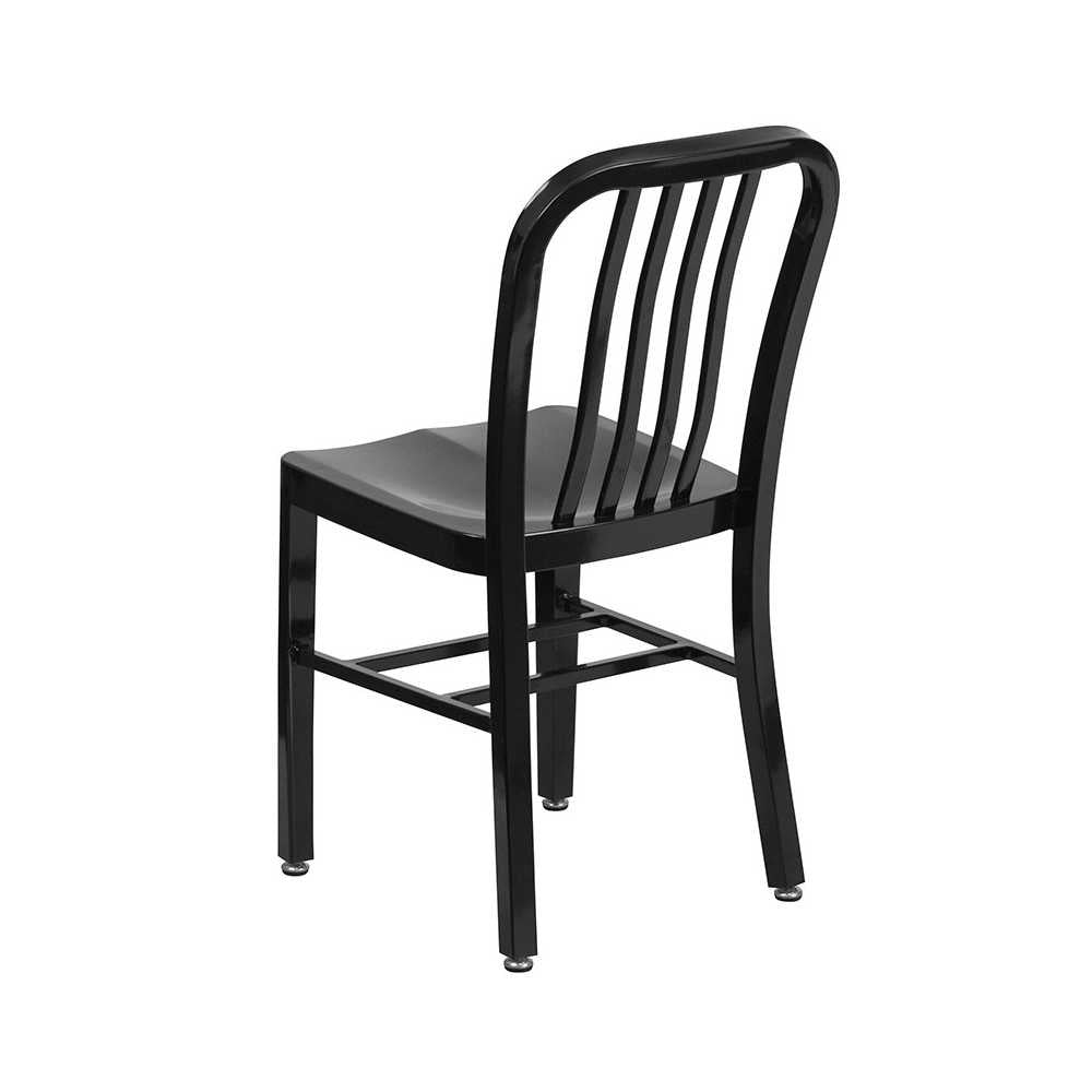 Commercial Grade Black Metal Indoor-Outdoor Chair