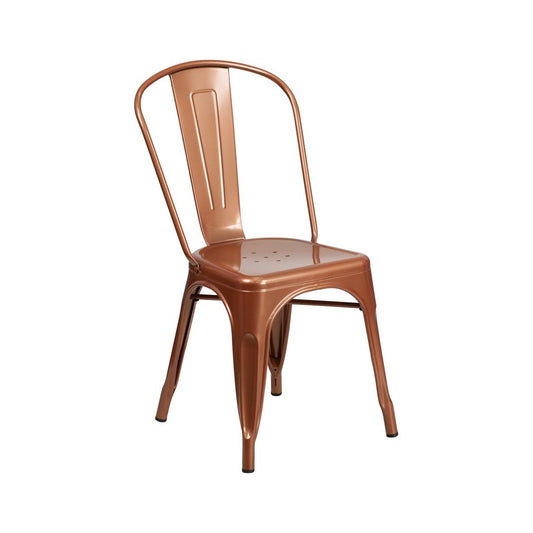 Commercial Grade Copper Metal Indoor-Outdoor Stackable Chair
