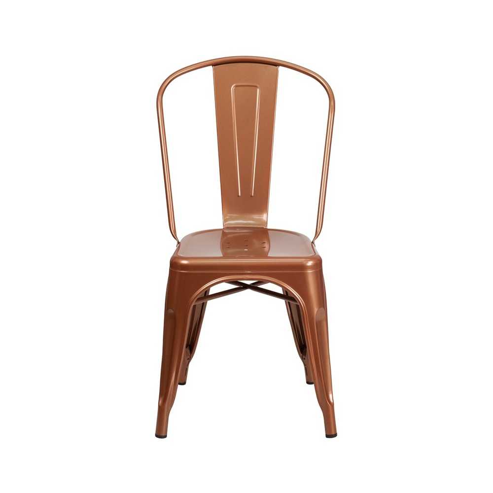 Commercial Grade Copper Metal Indoor-Outdoor Stackable Chair