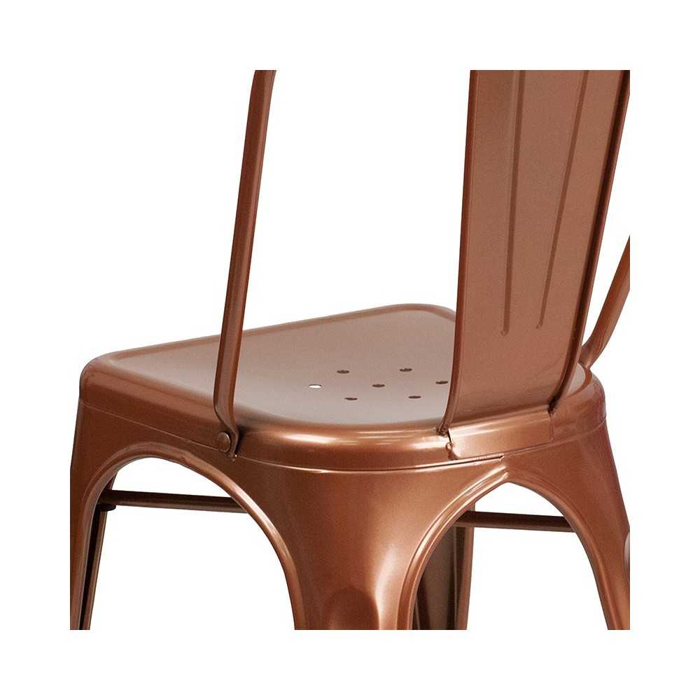 Commercial Grade Copper Metal Indoor-Outdoor Stackable Chair