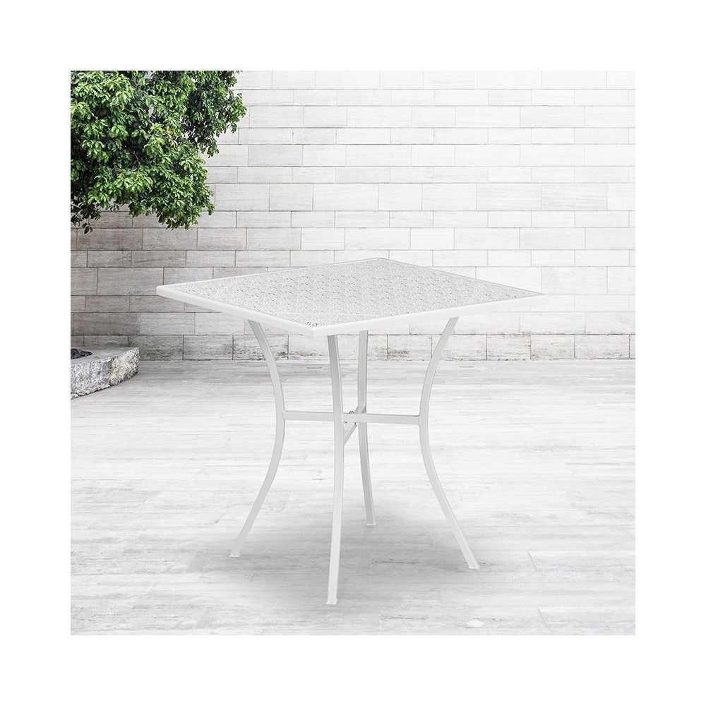 Commercial Grade Square Patio Table | Outdoor Steel Square Patio Table