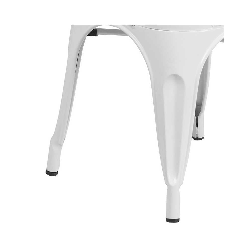 Commercial Grade White Metal Indoor-Outdoor Stackable Chair