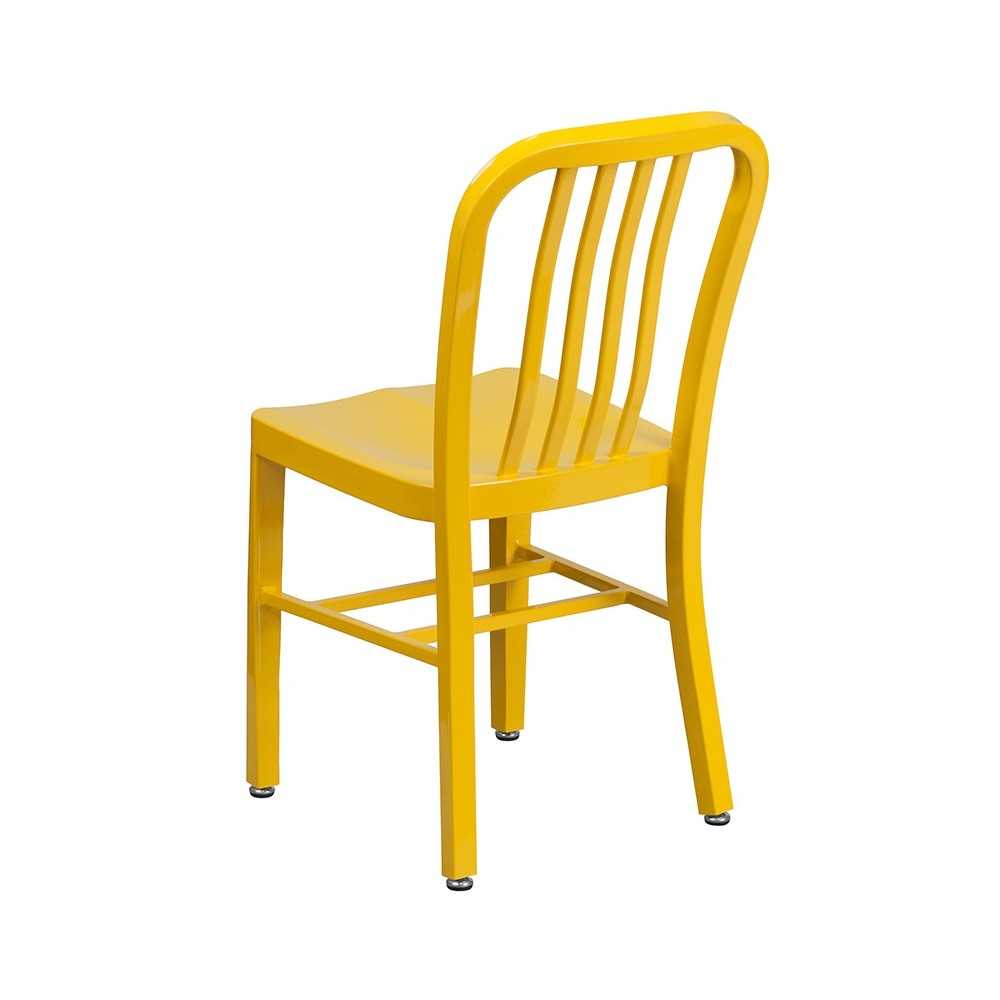 Commercial Grade Yellow Metal Indoor-Outdoor Chair