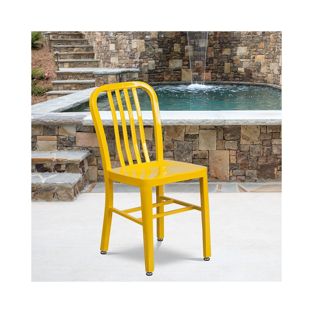 Commercial Grade Yellow Metal Indoor-Outdoor Chair