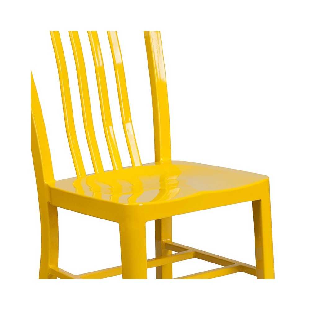 Commercial Grade Yellow Metal Indoor-Outdoor Chair