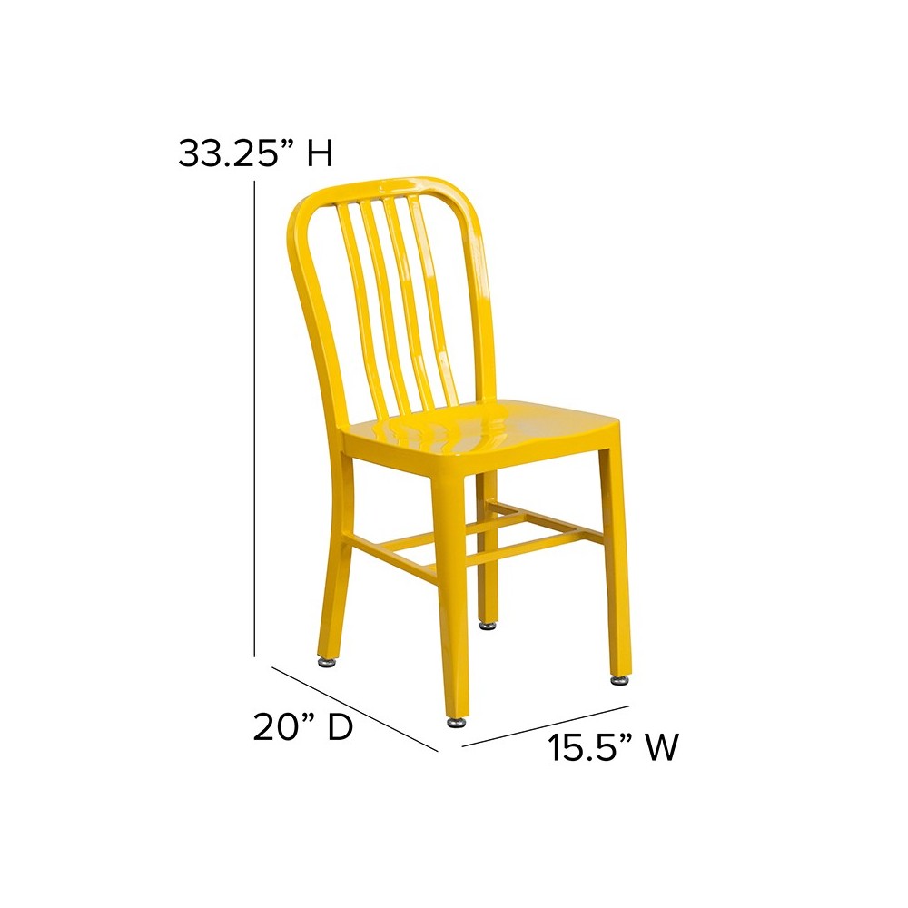 Commercial Grade Yellow Metal Indoor-Outdoor Chair