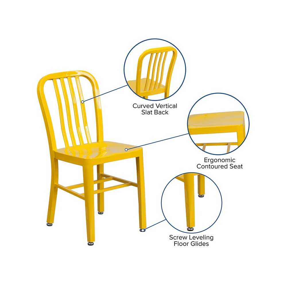 Commercial Grade Yellow Metal Indoor-Outdoor Chair