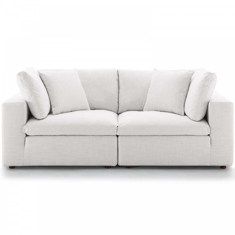 Commix Down Filled Overstuffed 2 Piece Sectional Sofa Set, Beige