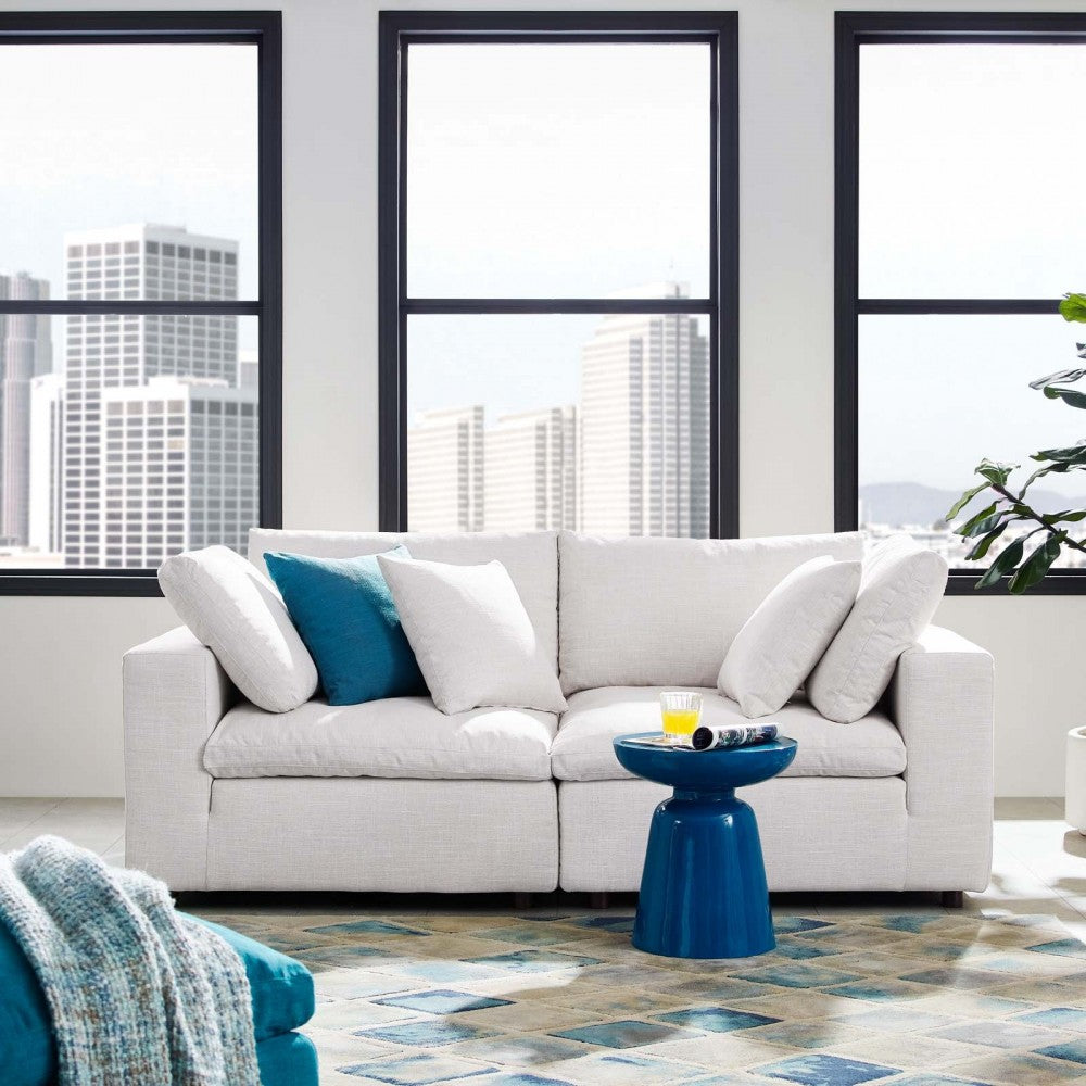 Commix Down Filled Overstuffed 2 Piece Sectional Sofa Set, Beige