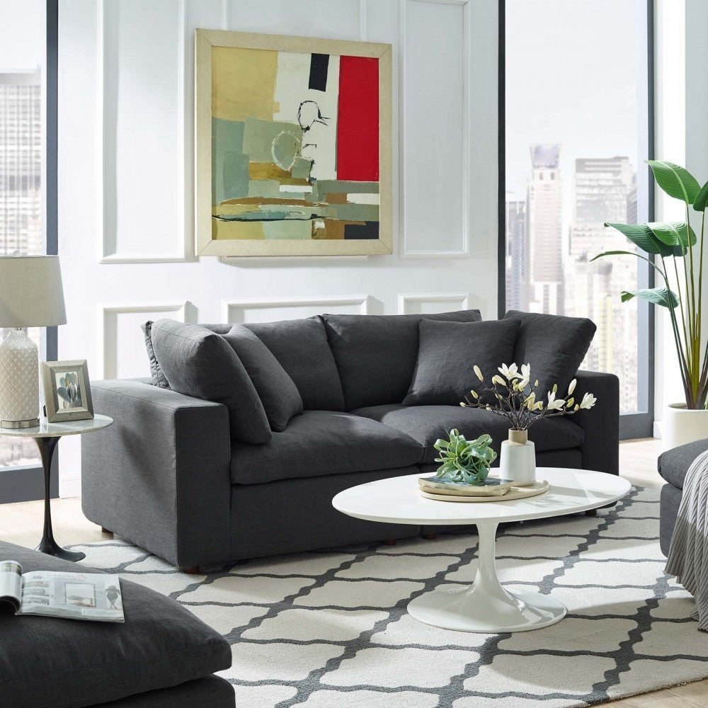 Commix Down Filled Overstuffed 2 Piece Sectional Sofa Set, Gray