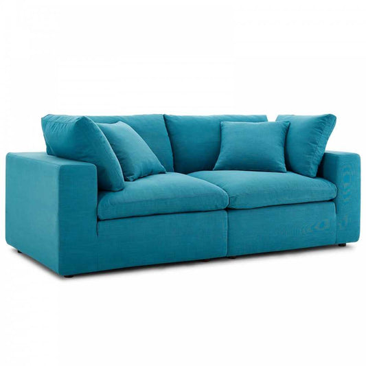 Commix Down Filled Overstuffed 2 Piece Sectional Sofa Set, Teal