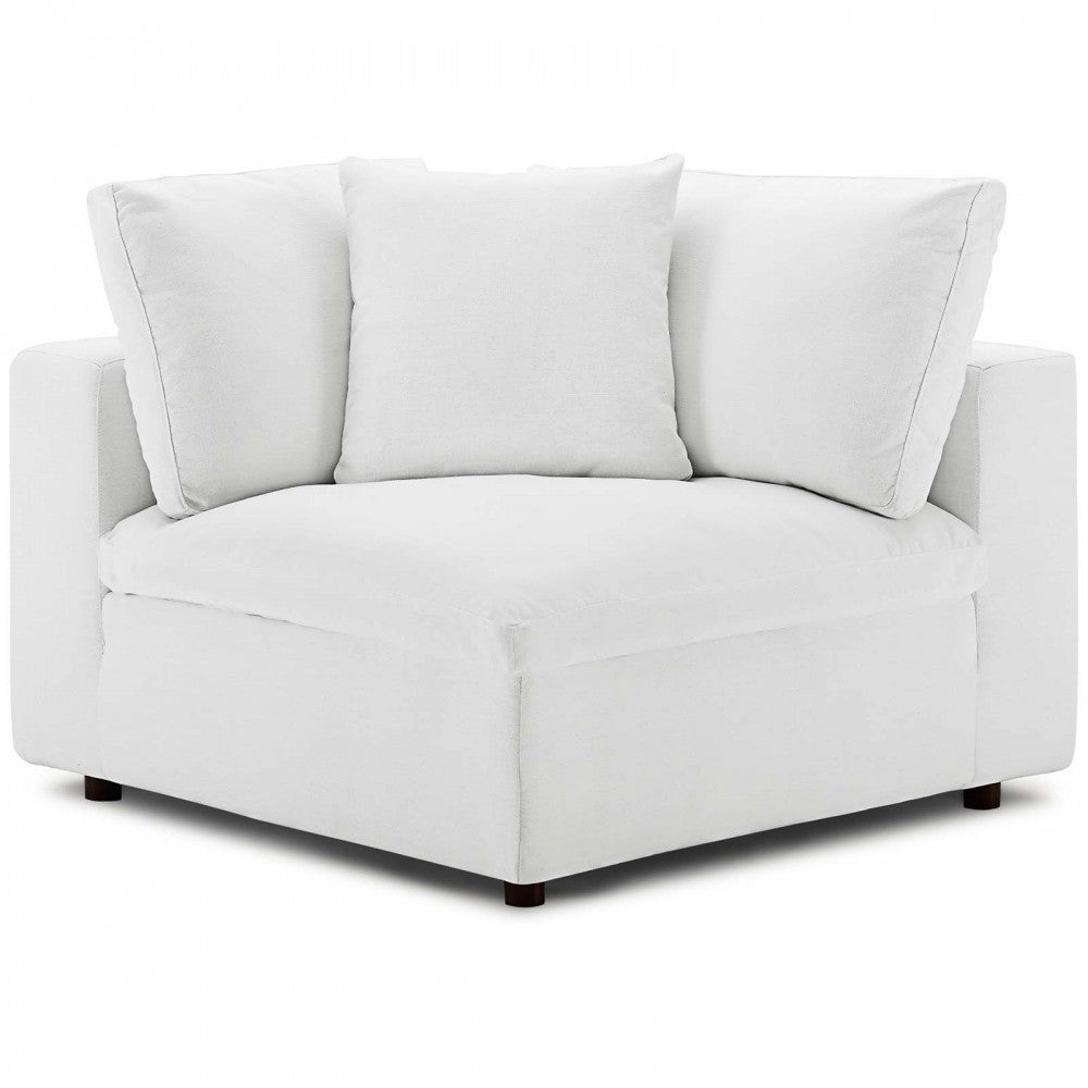 Commix Down Filled Overstuffed 2 Piece Sectional Sofa Set, White