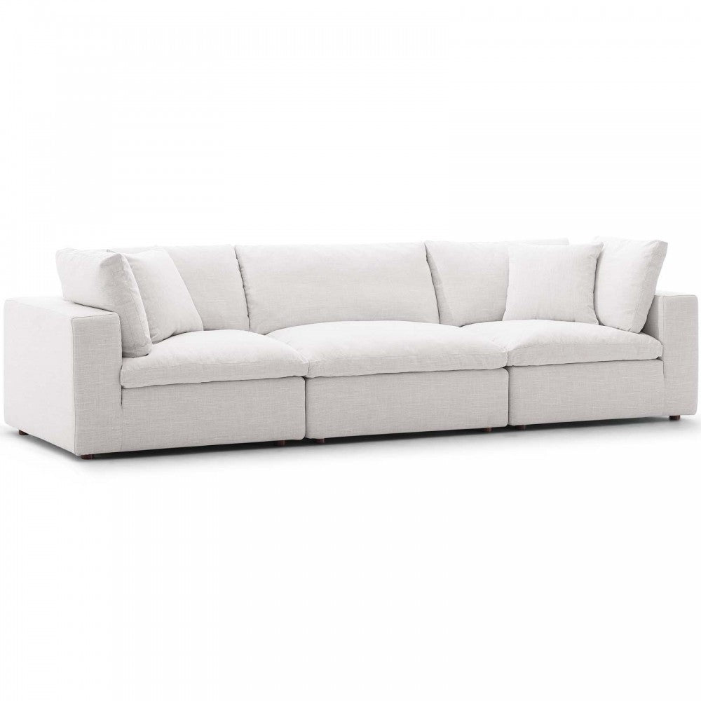 Commix Down Filled Overstuffed 3 Piece Sectional Sofa Set, Beige