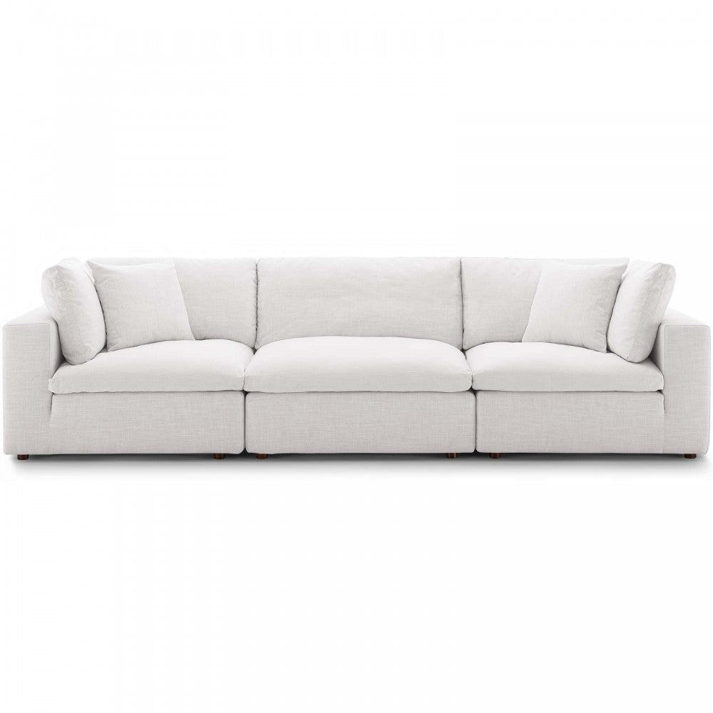 Commix Down Filled Overstuffed 3 Piece Sectional Sofa Set, Beige