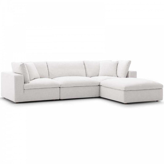 Commix Down Filled Overstuffed 4 Piece Sectional Sofa Set, Beige, EEI-3356-BEI