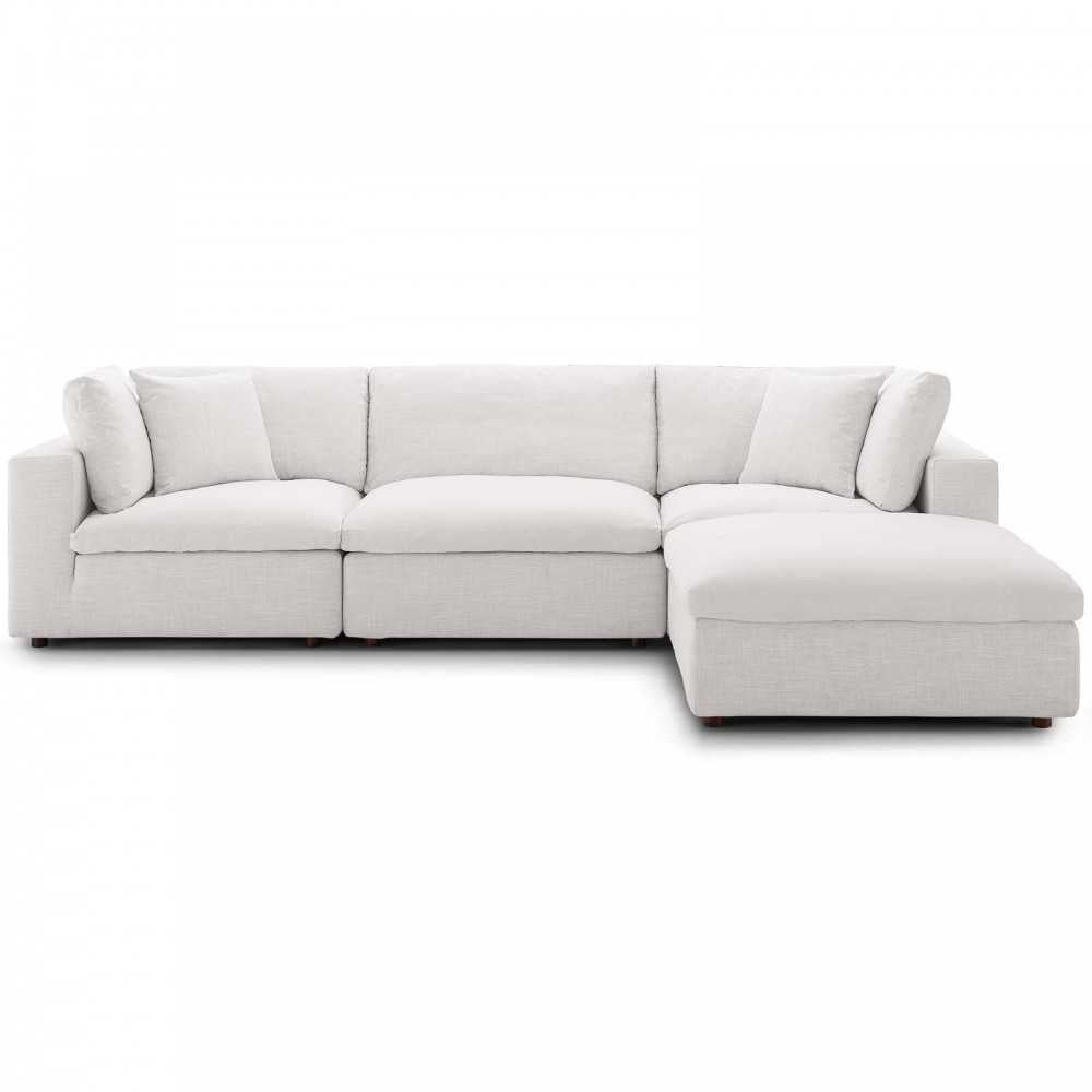Commix Down Filled Overstuffed 4 Piece Sectional Sofa Set, Beige, EEI-3356-BEI