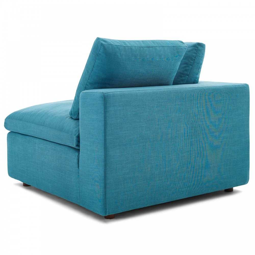 Commix Down Filled Overstuffed 4 Piece Sectional Sofa Set, Teal, EEI-3356-TEA