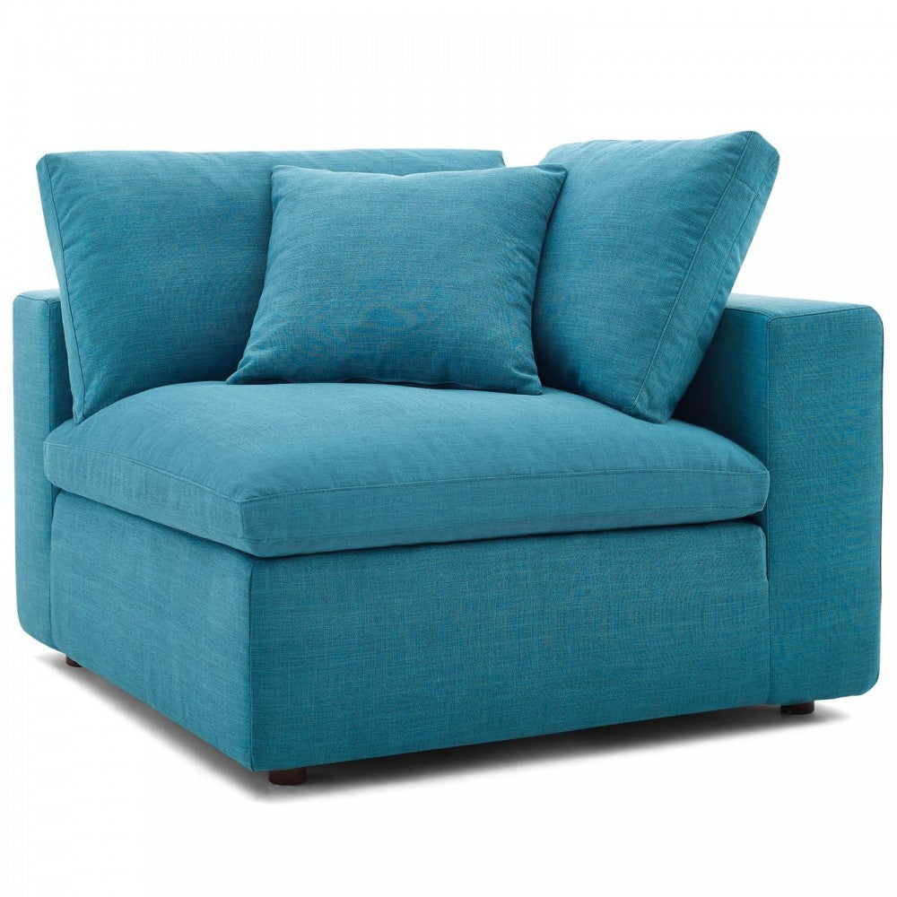 Commix Down Filled Overstuffed 4 Piece Sectional Sofa Set, Teal, EEI-3356-TEA