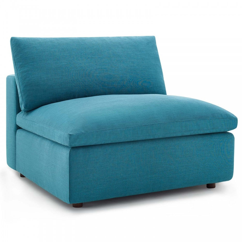 Commix Down Filled Overstuffed 4 Piece Sectional Sofa Set, Teal, EEI-3356-TEA