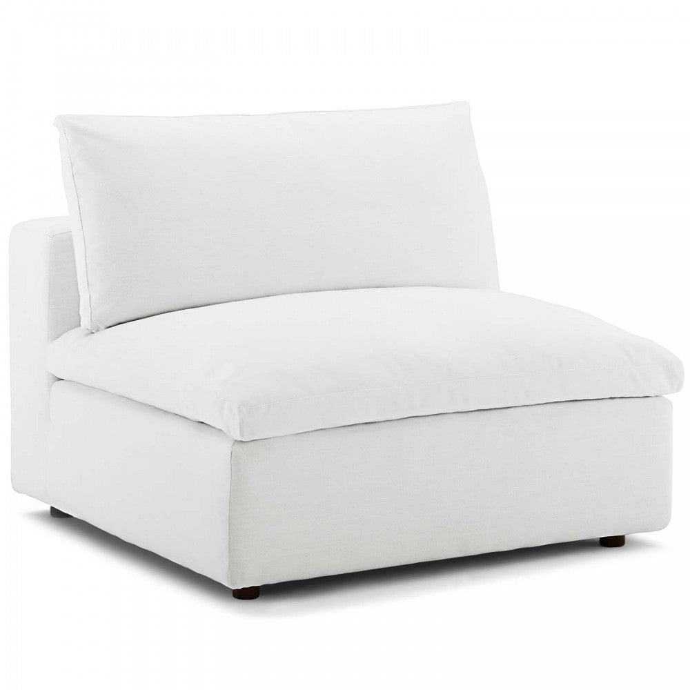 Commix Down Filled Overstuffed 4 Piece Sectional Sofa Set, White, EEI-3356-WHI