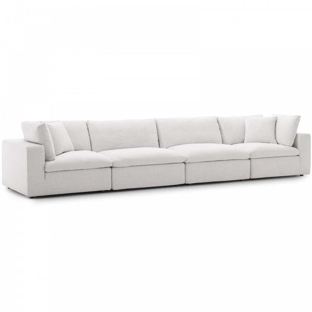 Commix Down Filled Overstuffed 4 Piece Sectional Sofa Set, Beige, EEI-3357-BEI
