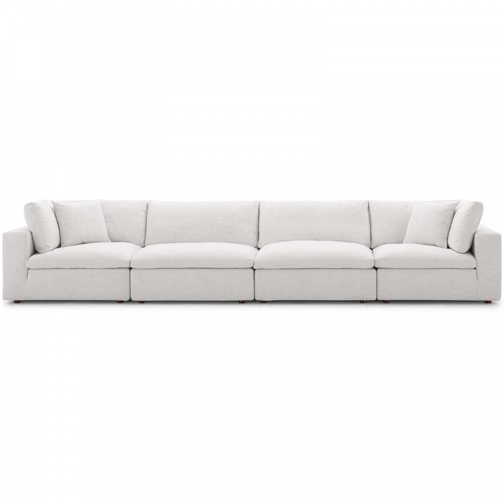 Commix Down Filled Overstuffed 4 Piece Sectional Sofa Set, Beige, EEI-3357-BEI
