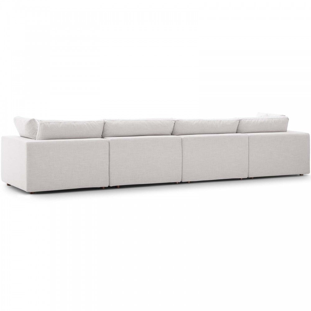 Commix Down Filled Overstuffed 4 Piece Sectional Sofa Set, Beige, EEI-3357-BEI