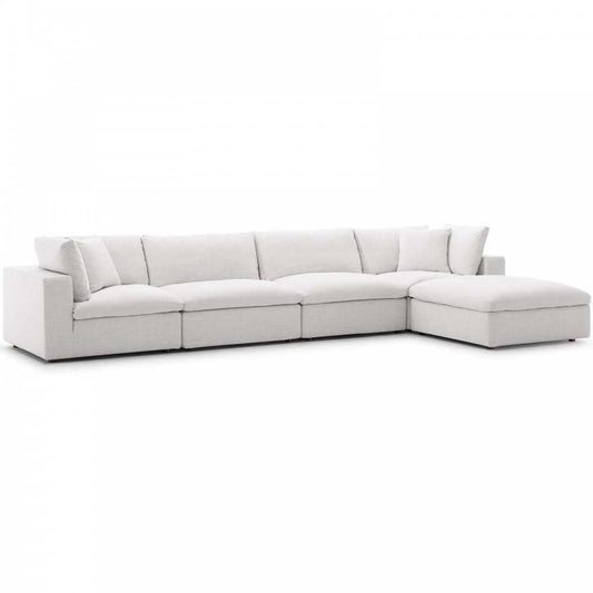 Commix Down Filled Overstuffed 5 Piece Sectional Sofa Set, Beige, EEI-3358-BEI