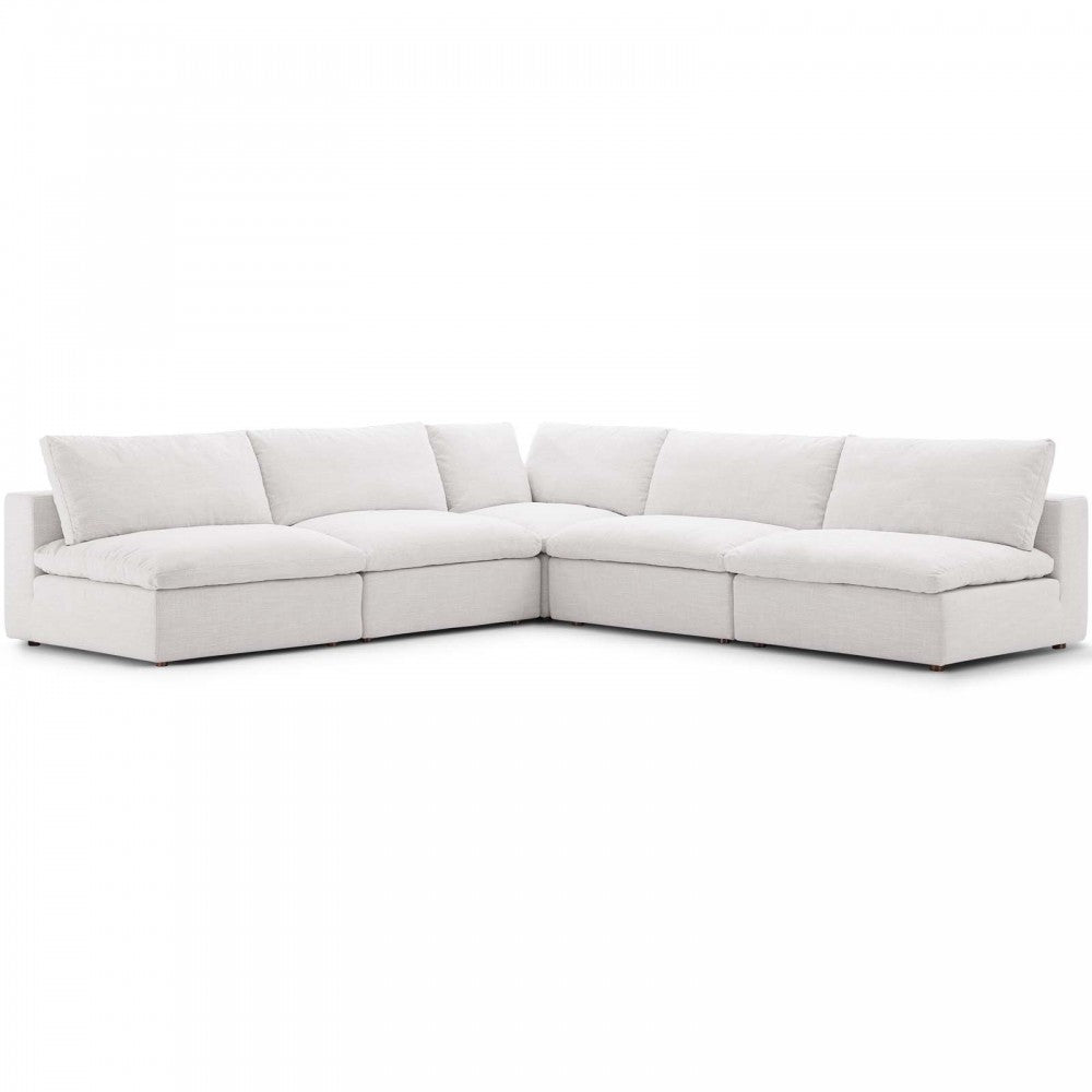 Commix Down Filled Overstuffed 5 Piece Sectional Sofa Set, Beige, EEI-3360-BEI
