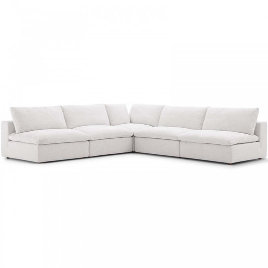 Commix Down Filled Overstuffed 5 Piece Sectional Sofa Set, Beige, EEI-3360-BEI