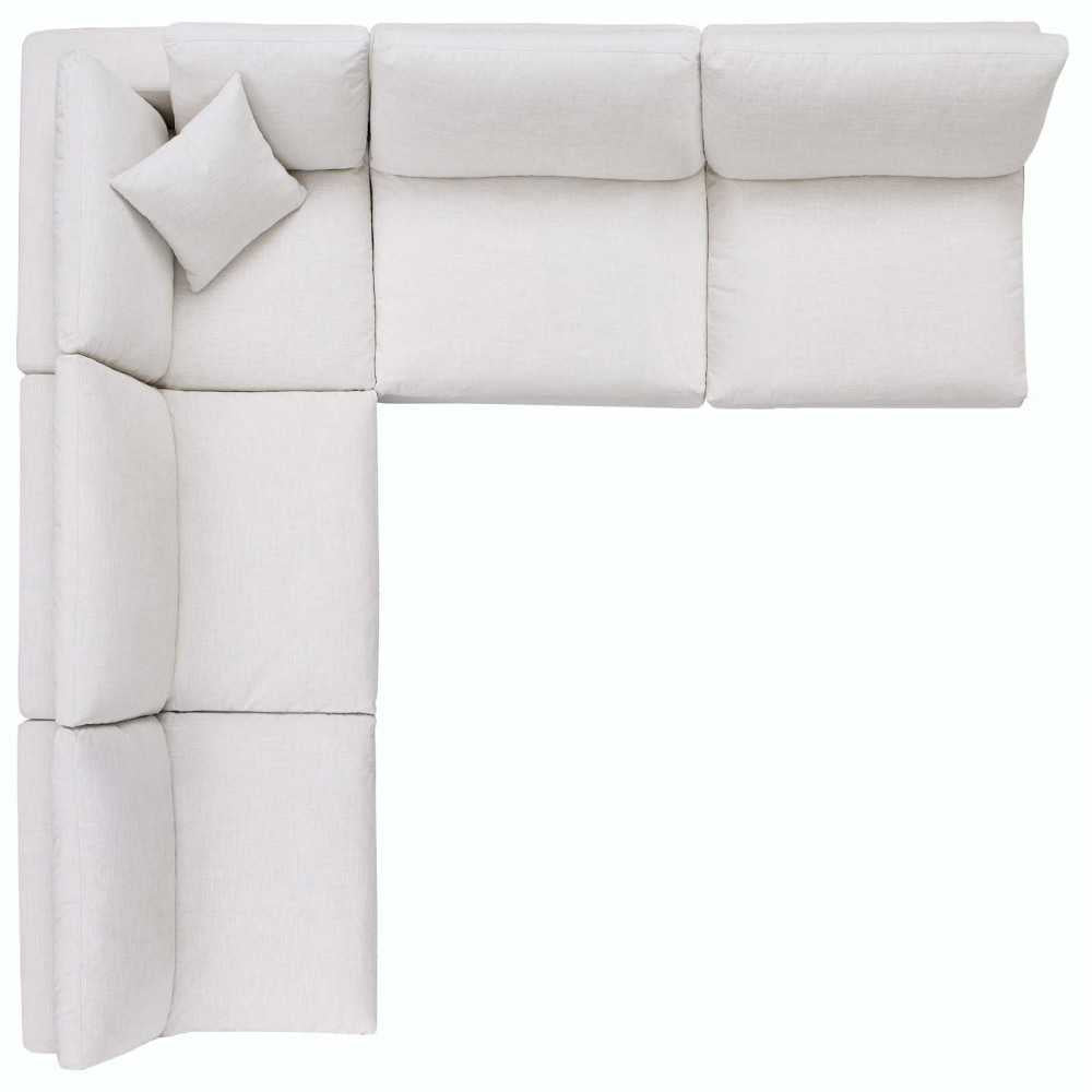 Commix Down Filled Overstuffed 5 Piece Sectional Sofa Set, Beige, EEI-3360-BEI