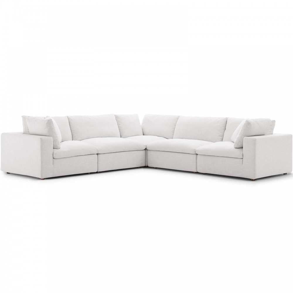 Commix Down Filled Overstuffed 5 Piece Sectional Sofa Set, Beige, EEI-3359-BEI