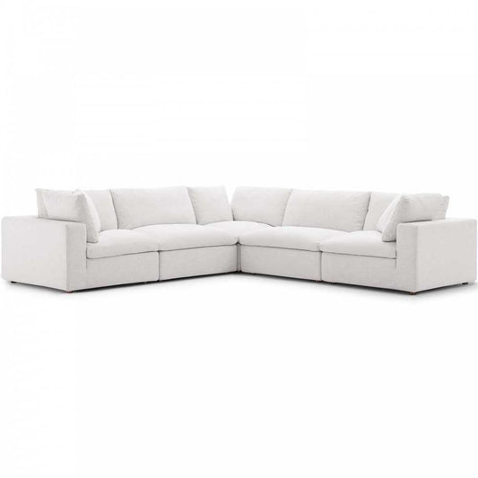Commix Down Filled Overstuffed 5 Piece Sectional Sofa Set, Beige, EEI-3359-BEI