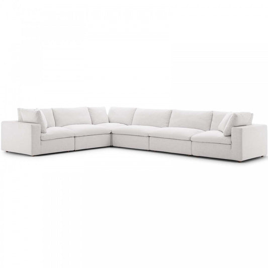 Commix Down Filled Overstuffed 6 Piece Sectional Sofa Set, Beige, EEI-3361-BEI