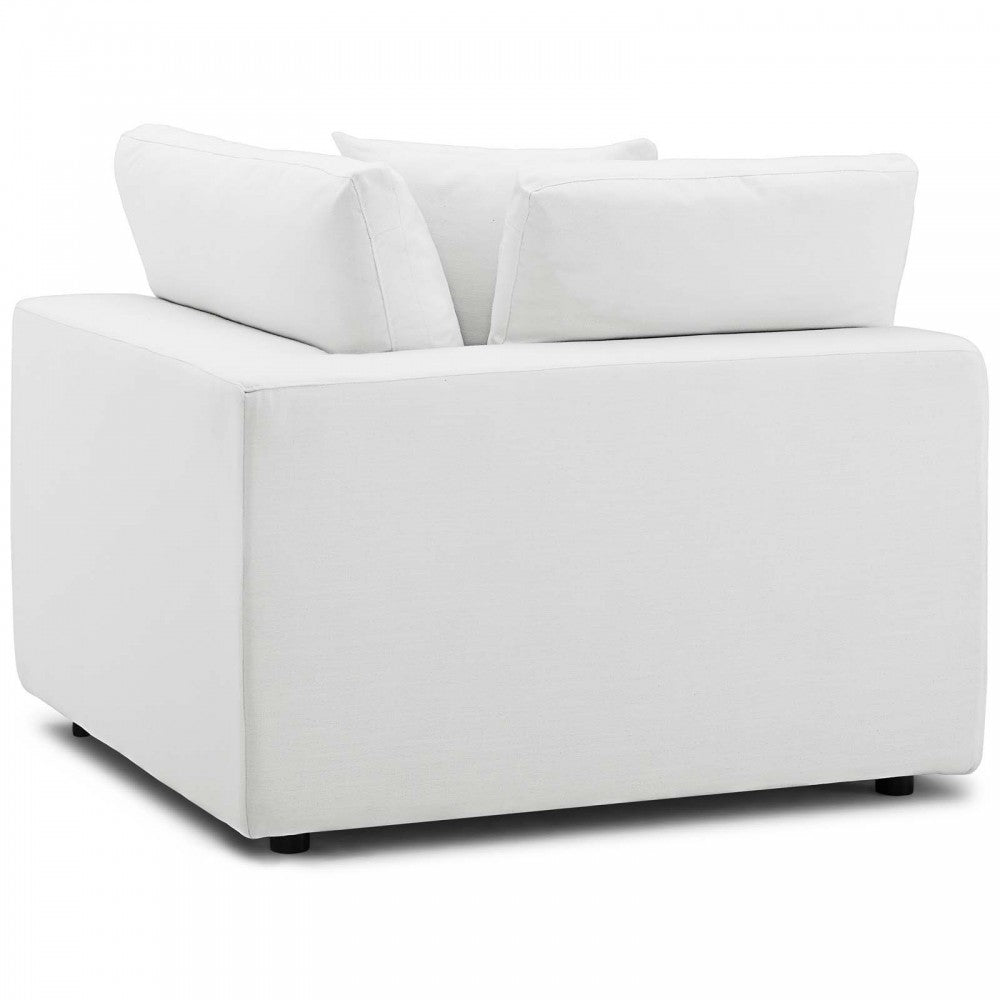 Commix Down Filled Overstuffed 6 Piece Sectional Sofa Set, White, EEI-3361-WHI