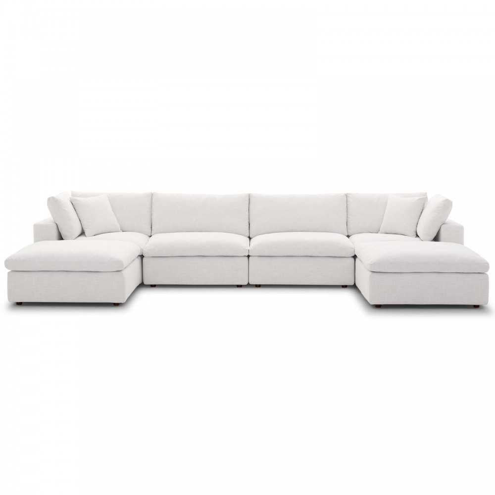 Commix Down Filled Overstuffed 6 Piece Sectional Sofa Set, Beige, EEI-3362-BEI