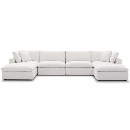 Commix Down Filled Overstuffed 6 Piece Sectional Sofa Set, Beige, EEI-3362-BEI