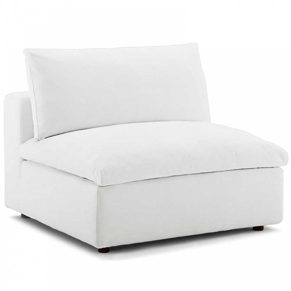 Commix Down Filled Overstuffed 6 Piece Sectional Sofa Set, White, EEI-3362-WHI