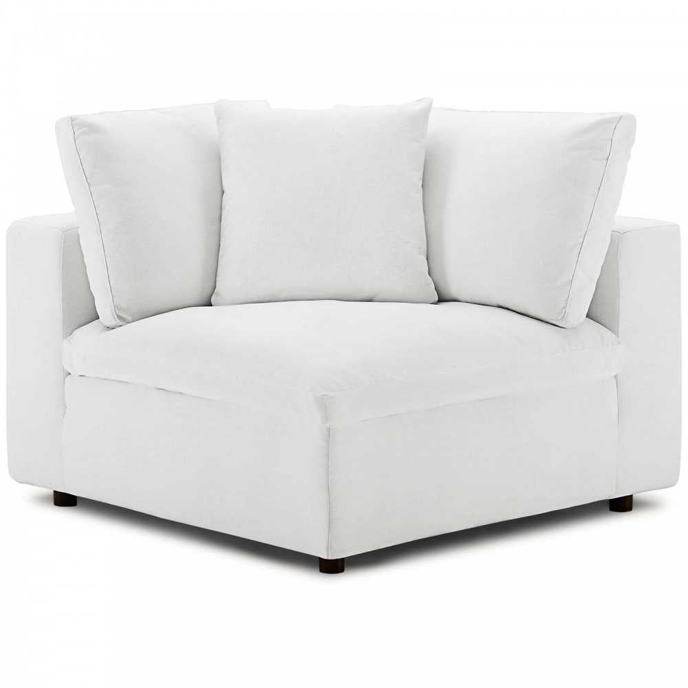 Commix Down Filled Overstuffed 6 Piece Sectional Sofa Set, White, EEI-3362-WHI