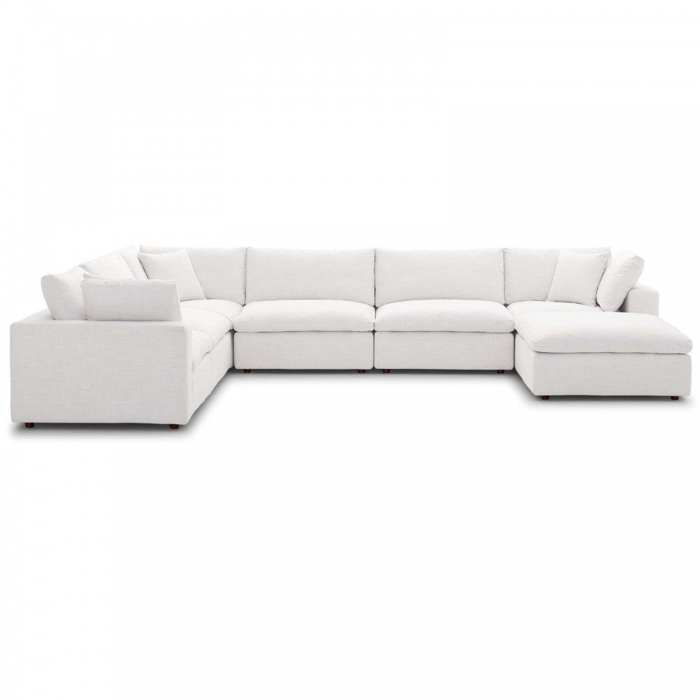 Commix Down Filled Overstuffed 7 Piece Sectional Sofa Set, Beige