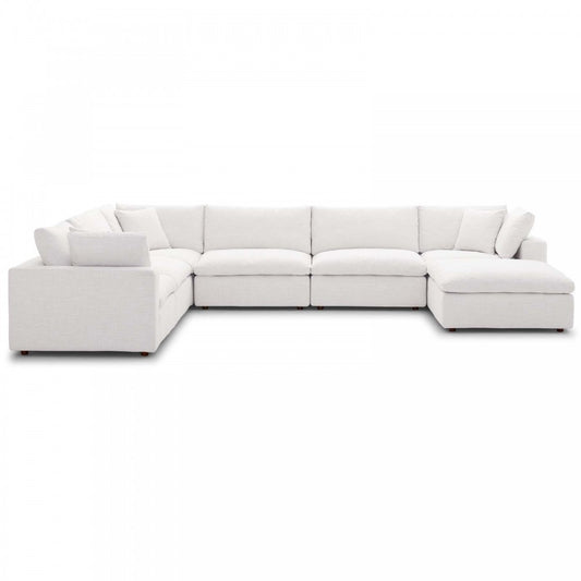 Commix Down Filled Overstuffed 7 Piece Sectional Sofa Set, Beige