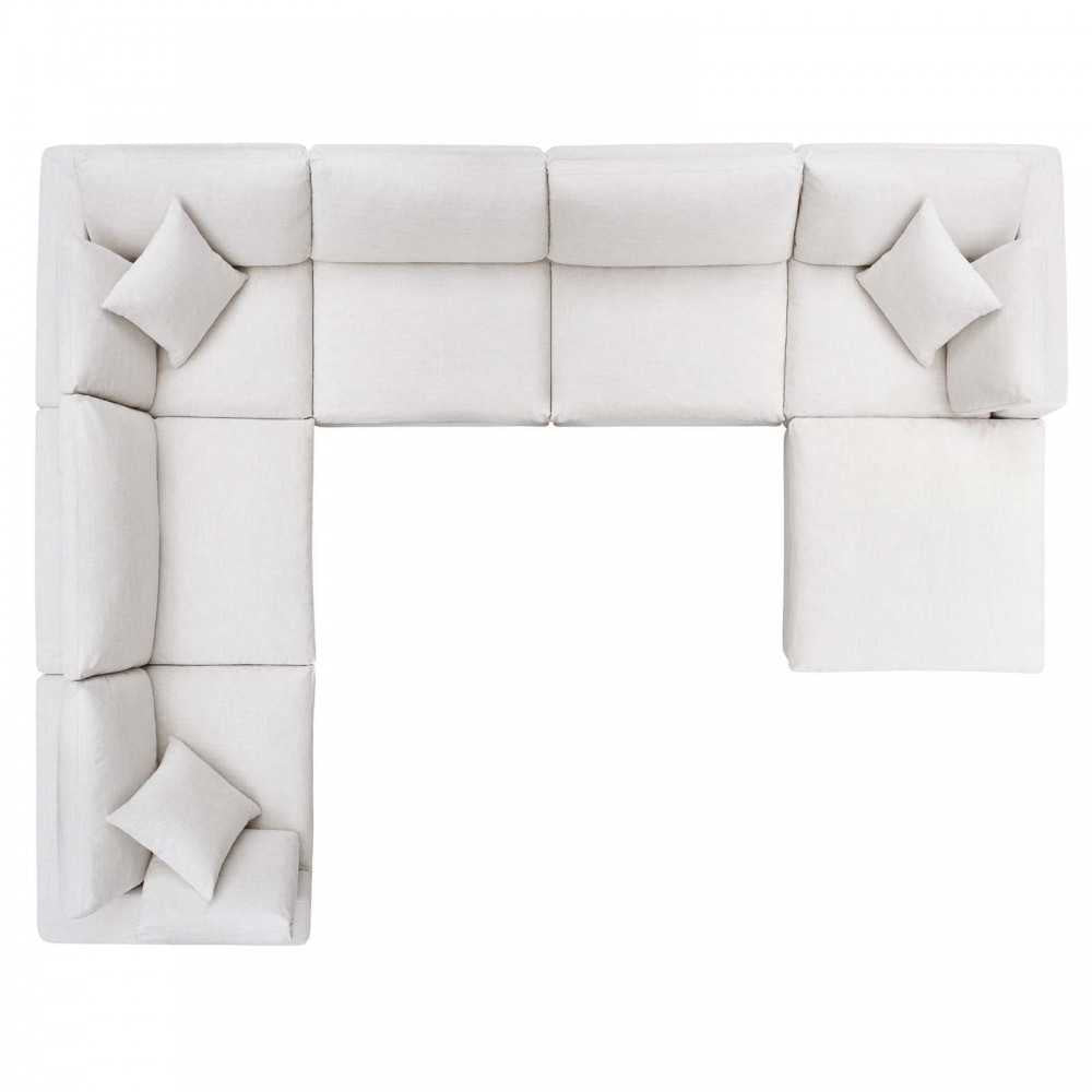 Commix Down Filled Overstuffed 7 Piece Sectional Sofa Set, Beige
