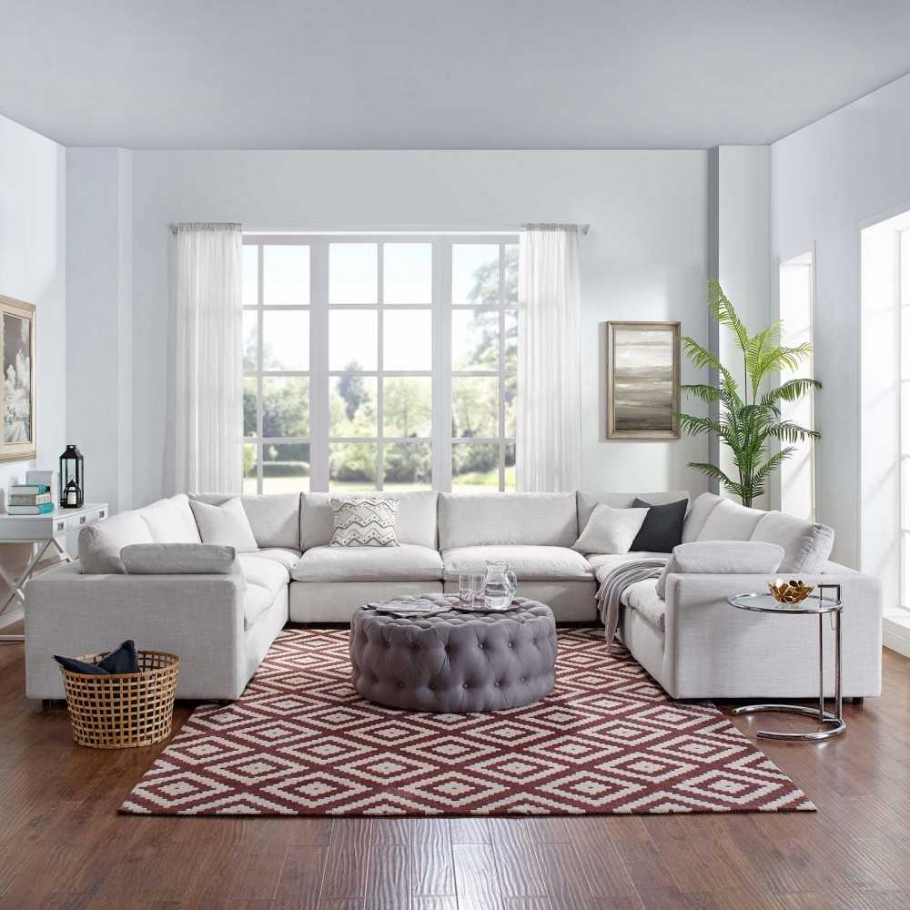 Commix Down Filled Overstuffed 8 Piece Sectional Sofa Set, Beige