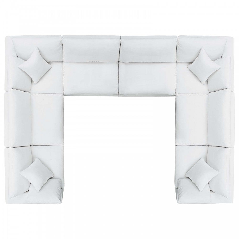 Commix Down Filled Overstuffed 8 Piece Sectional Sofa Set, White